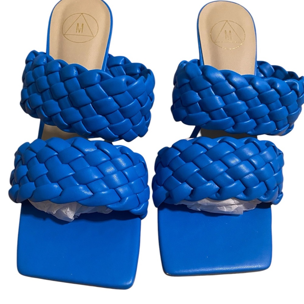 MISSGUIDED DOUBLE STRAP WOVEN MULES WOMEN’S SHOE NWOT